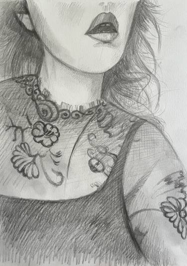 Black Embroidery Drawing